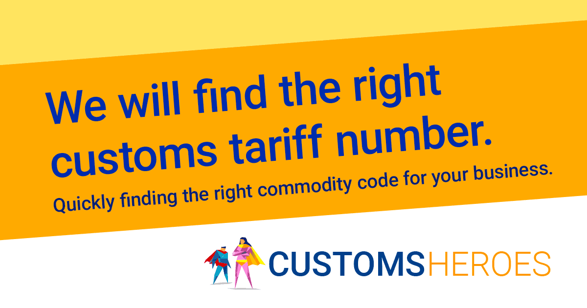 Find the right commodity code Customs Heroes